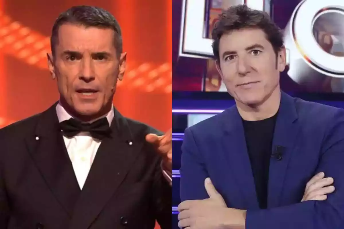 Muntatge de Jesús Vázquez a Ballant amb les Estrelles de Telecinco i Manel Fuentes a Atrapa un Millón de Antena 3
