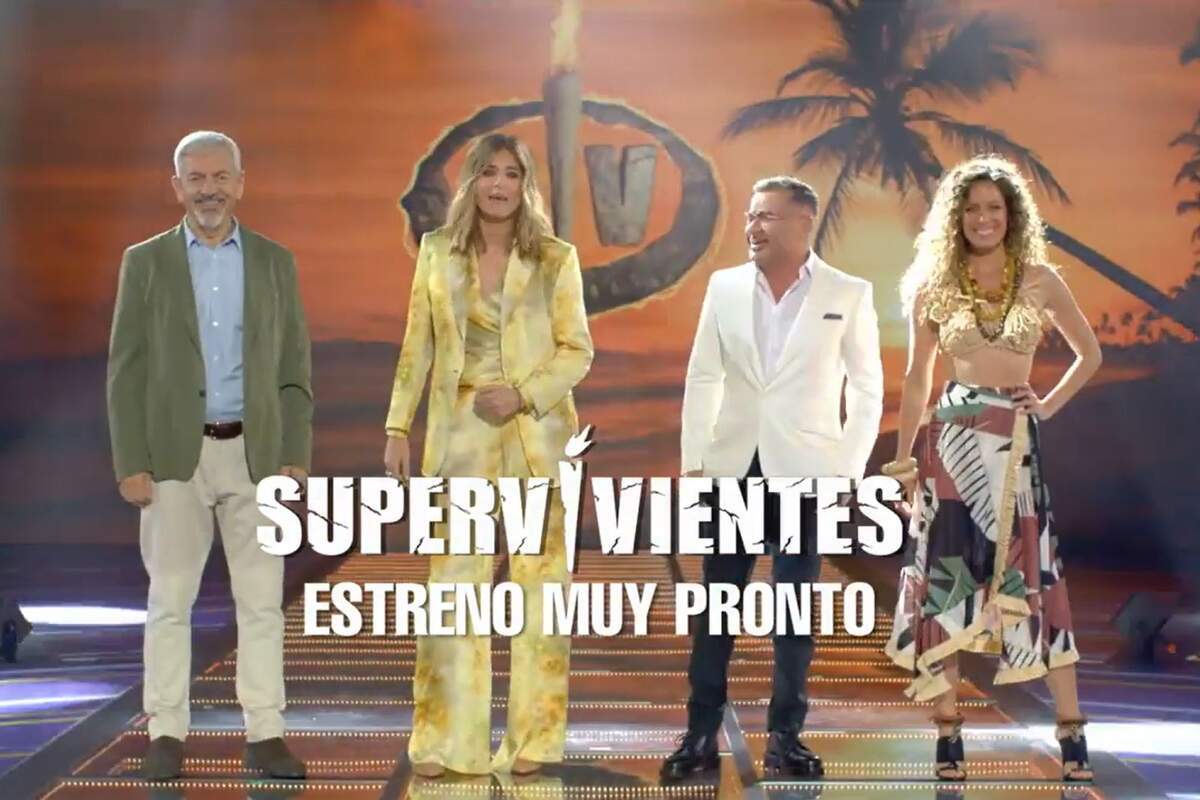 Captura dels presentadors de Supervivientes en una promo: Jorge Javier Vázquez, Laura Madrueño, Sandra Barneda i Carlos Sobera