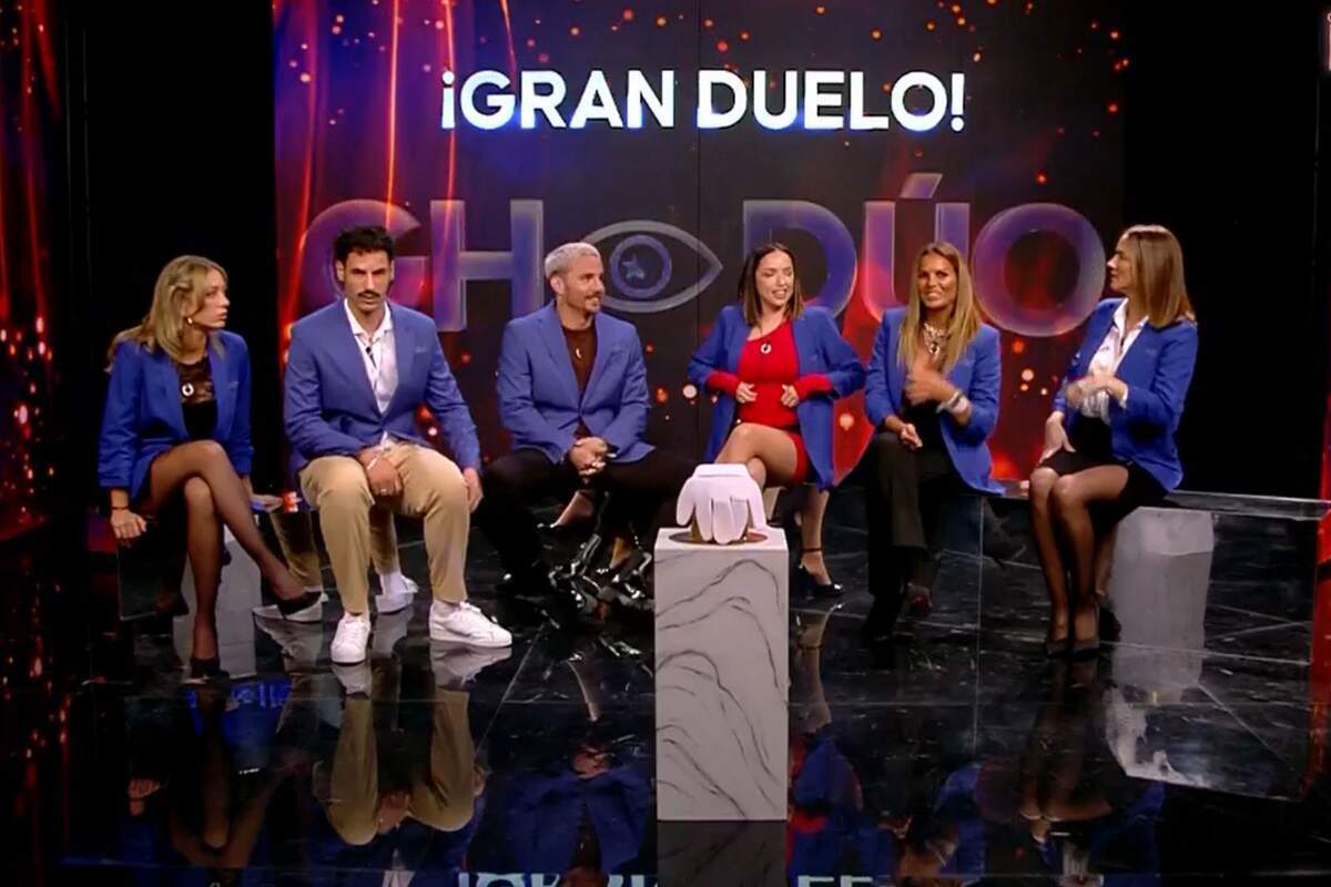 Captura dels semifinalistes de GH DÚO: Lucía Sánchez, Manuel González, Mayka Rivera, Elena Rodríguez, Marta López i Asraf Beno